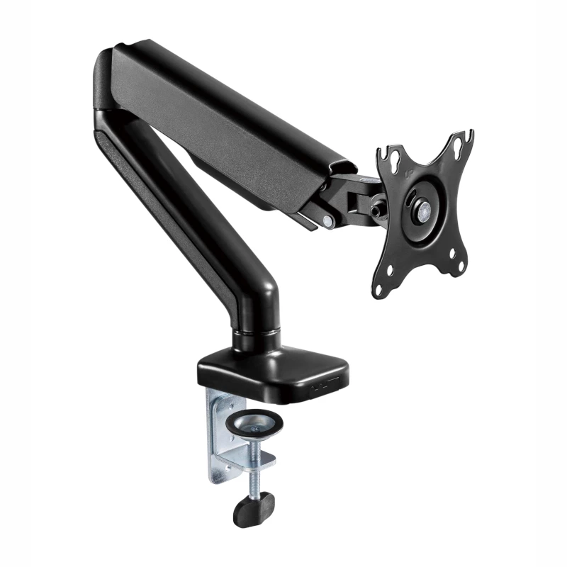 WINX RISE Pro Vollbeweglicher Monitorarm - Einzel 17-32 inch Gasfeder Tischhalterung, VESA 75/100, C-Klemme & Grommet, Schwarz