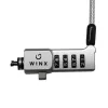 WINX Secure Max Universal Code Cable Lock - 4-stelliges, zurücksetzbares Zahlenschloss, geflochtener Stahl, 1,8 m, Schwarz/Silber