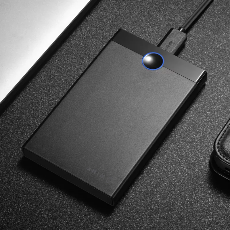 WINX STORE Fast 2,5 Zoll USB 3.2 Gen 1 SATA HDD/SSD-Gehäuse, werkzeuglos, Schwarz