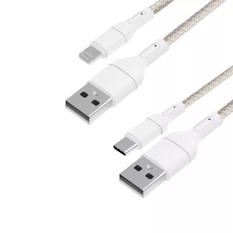 WINX USB-auf-Type-C|Lightning-Ladekabel 2-in-1-Split-Kabel 1,2m Schwarz