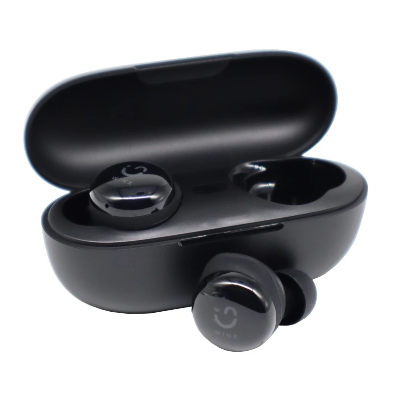 WINX VIBE Active 2 TWS Ohrhörer – Kabellose Bluetooth 5.3 In-Ear-Kopfhörer mit Ladecase, IPX4 Wasserschutz, ENC-Mikrofon, Touch-Bedienung, Gaming-Modus mit geringer Latenz, 24 Stunden Gesamtspielzeit, Schwarz