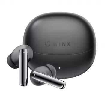 WINX VIBE More Adaptive ANC Ohrhörer mit Bluetooth 5.3, Dual-Mic ENC, Gaming-Modus, IPX4, USB-C-Ladecase, 30 Stunden Gesamtspielzeit, Schwarz