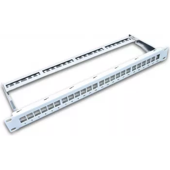 Wirewin 24-Port Keystone Patch Panel unbestückt, 19 Zoll, Grau, Geschirmt (TKS PANEL 24)