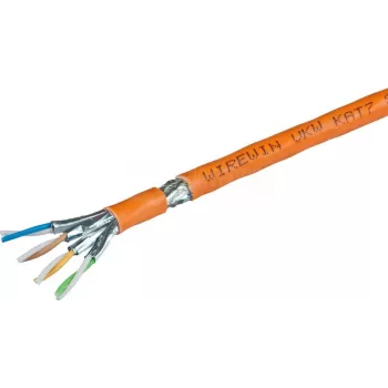 Wirewin VKW SFTP K7 LSOH3 1000SXB Cat.7 S/FTP Massennetzwerkkabel, 1000 m, Orange, LSOH3-Mantel, Massivblankkupfer, 23 AWG, 600 MHz, 10 Gbps