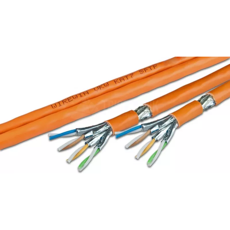 Wirewin VKW SFTP K7 LSOH3 500DXB Cat.7 S/FTP Netzwerkkabel als Meterware, 500 m, Orange, LSOH3