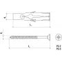 WKRĘT-MET RU-06045 Universal-Dübel 6 x 45 mm, 100 Stück, Grau