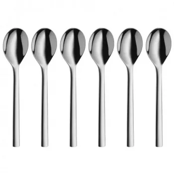 WMF Nuova Teelöffel-Set 6-teilig Cromargan Edelstahl Silber