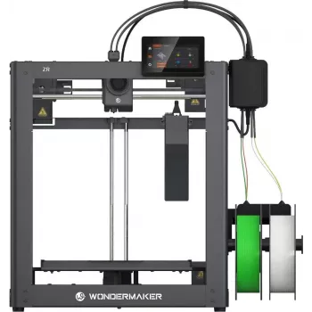 WonderMaker ZR 3D-Drucker mit Wi-Fi, 300 x 300 x 300 mm Bauraum, 4-Farb-Druck, Metallrahmen, Grau