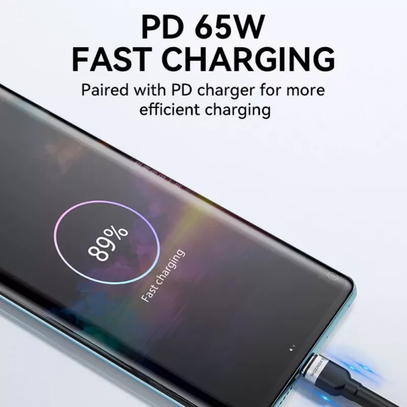 Wozinsky 1 m USB-C auf USB-C Kabel 60W PD Schnellladung & Datensync Schwarz