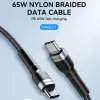 Wozinsky 1 m USB-C auf USB-C Kabel 60W PD Schnellladung & Datensync Schwarz