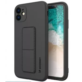 Wozinsky Apple iPhone 12 Pro Max Silikonhülle mit Standfuß Schwarz