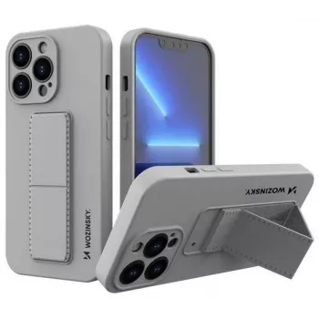 Wozinsky Apple iPhone 13 Kickstand Case Silikonhülle mit Standfuß Grau
