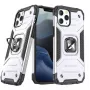 Wozinsky Apple iPhone 13 Ring Armor Hülle mit Standfuß, Robustes Stoßfestes Cover, Silber