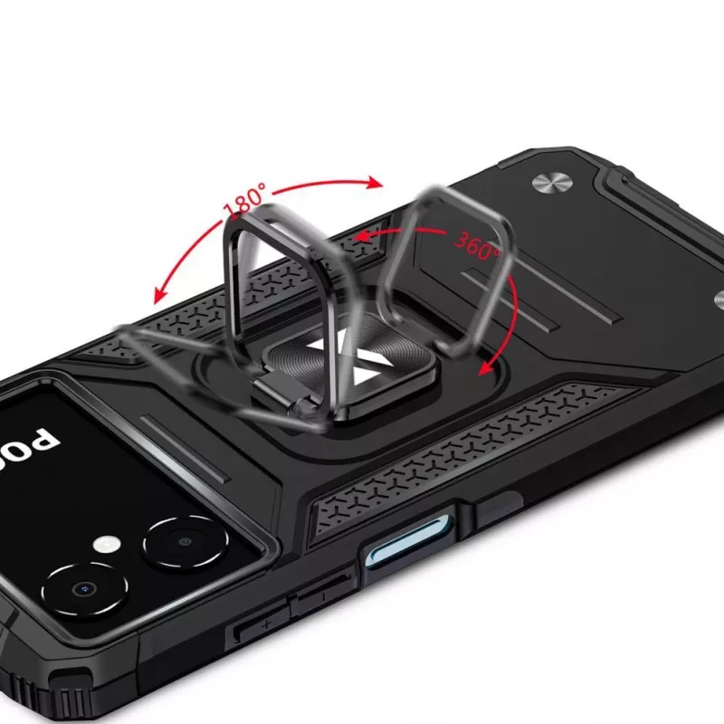 Wozinsky Ring Armor Case für Google Pixel 7 Pro - Gepanzerte Hülle mit magnetischem Haltering - Schwarz