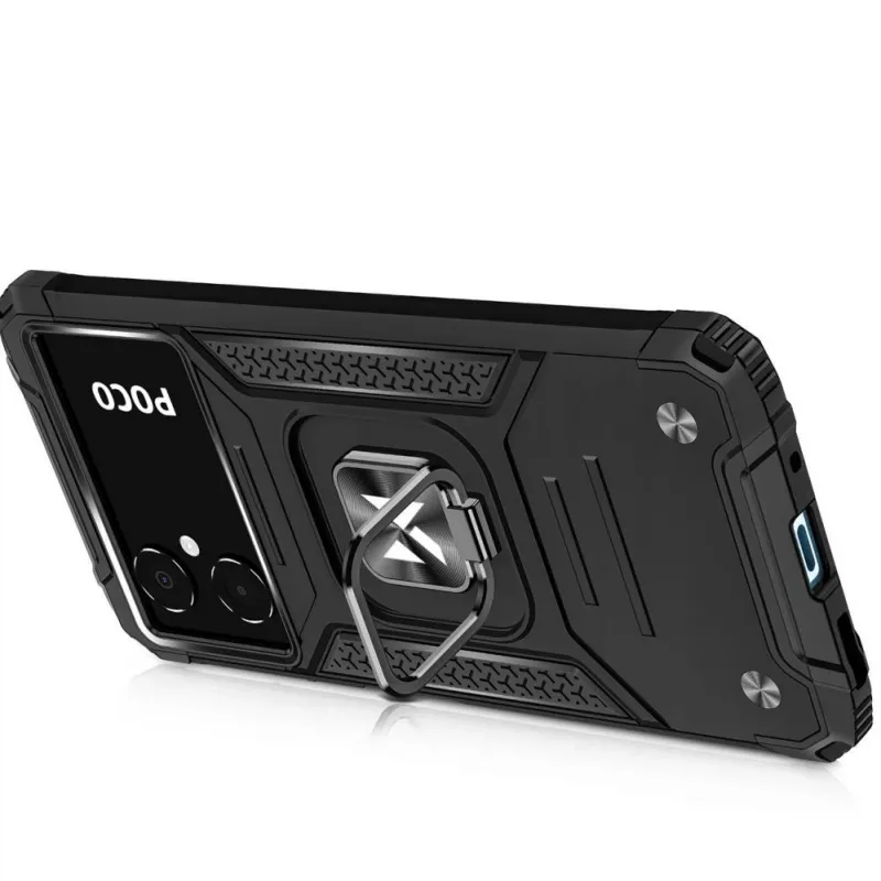 Wozinsky Ring Armor Case für Google Pixel 7 Pro - Gepanzerte Hülle mit magnetischem Haltering - Schwarz