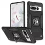 Wozinsky Ring Armor Case für Google Pixel 7 Pro - Gepanzerte Hülle mit magnetischem Haltering - Schwarz