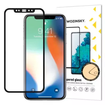 Wozinsky Super Tough Full Glue Tempered Glass Full Screen Case Friendly Screen Protector für Apple iPhone XR / iPhone 11 Schwarz