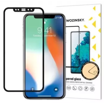 Wozinsky Super Tough Full Glue Tempered Glass Full Screen Case Friendly Screen Protector für Apple iPhone XR / iPhone 11 Schwarz