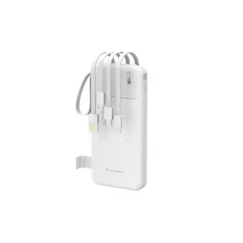 Wozinsky W11-W 10000mAh 10W Powerbank mit integrierten Kabeln und Taschenlampe Weiß