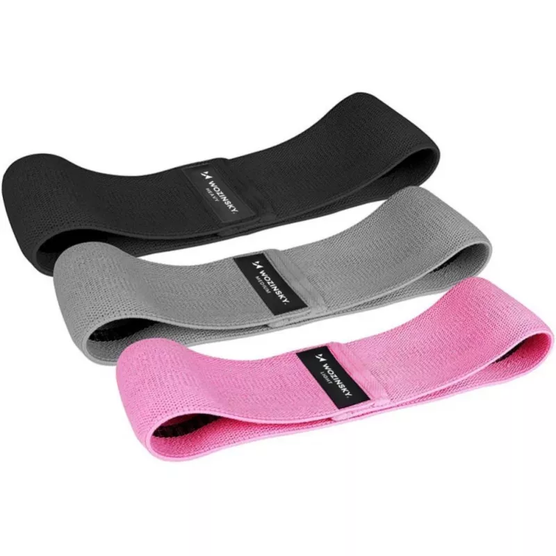 Wozinsky WFB-01 Stoff-Widerstandsband Mini-Band-Set für Yoga, Fitness, CrossFit (3 Stufen)