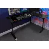 X Rocker 2022068 L-förmiger Eck-Gaming-Schreibtisch mit RGB-LED-Beleuchtung, Carbonfaser-Optik, Schwarz