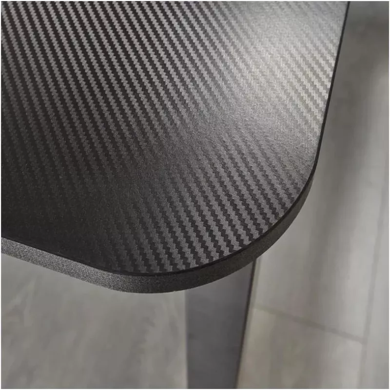 X Rocker 2022068 L-förmiger Eck-Gaming-Schreibtisch mit RGB-LED-Beleuchtung, Carbonfaser-Optik, Schwarz