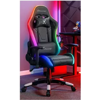 X Rocker Agility Compact eSports Gaming Office Chair mit LED-Beleuchtung & App-Steuerung - Schwarz (2023028)