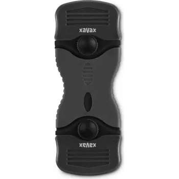 Xavax Universal-Glasabzieher mit 4 Ersatzklingen, einziehbare Edelstahlklinge, ergonomischer Kunststoffgriff, Schwarz/Silber 00111760