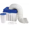 Xavax Universal Ablaufschlauchhalter für Waschmaschine und Trockner, Grau, Clip-On, Knick­schutz, werkzeuglose Montage 00111341