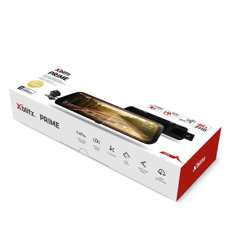 XBLITZ Prime Rückspiegel-Dashcam mit FHD-Rückfahrkamera und WLAN