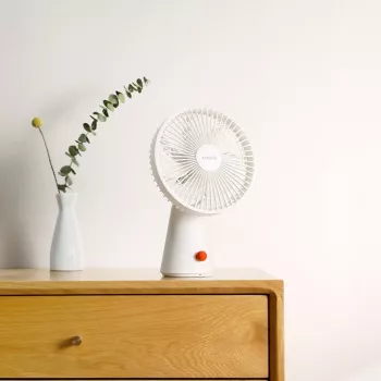 Xiaomi Wiederaufladbarer Mini-Ventilator BHR6089GL 2000mAh USB tragbarer Handventilator mit abnehmbarem Sockel, 4 Geschwindigkeiten, bürstenloser Motor, Weiß