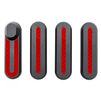 Xiaomi Seitenabdeckungen mit Reflektionsaufklebern - Schwarz/Rot