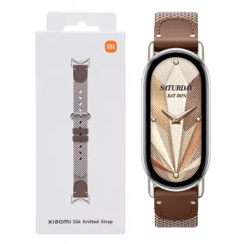Xiaomi Smart Band 10 Gestrickter Seidenarmband - Federbraun