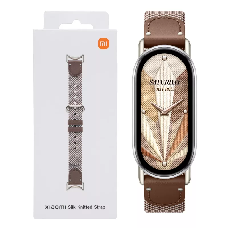 Xiaomi Smart Band 10 Gestrickter Seidenarmband - Federbraun