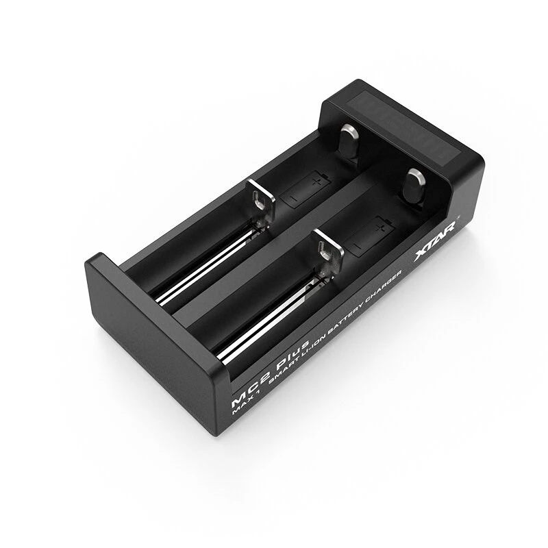 XTAR MC2+ 2-Slot Li-ion Akku-Ladegerät für 18650, 21700, 26650 und mehr (USB-betrieben)