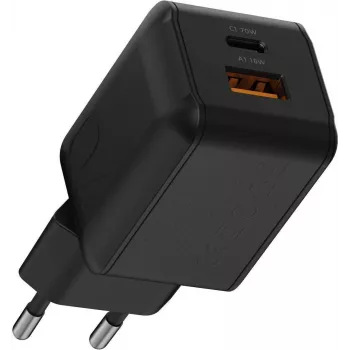 Xtorm NextGen GaN3 Ultra 70W PD Wandladegerät USB-C & USB-A Schwarz XECNG701