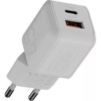 Xtorm NextGen GaN3 Ultra Wandladegerät 45W PD USB-C USB-A Weiß XECNG450