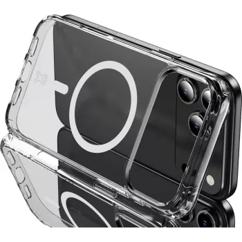 XtremeMac Flexi MagSafe Transparente Hülle für iPhone 17 Pro - Transparente TPU-Rückseitenabdeckung mit Fallschutz XWH-17MC2-13