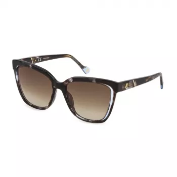 Yalea Damen-Sonnenbrille SYA028N5503KA Havanna Acetat-Gestell Braune Verlaufsgläser 55/17/140 mm