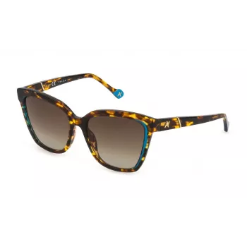 YALEA Damen-Sonnenbrille SYA028N550743 Havana Acetat Square Frame Gradient Brown Lens UV400
