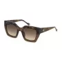 YALEA Damen-Sonnenbrille SYA053V5107AY Cat Eye Havana Acetatgestell Braune Verlaufsgläser 51/22/135 mm