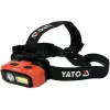 Yato YT-08594 COB LED Werkstattleuchte mit Magnetfuß und Schwenkhaken, 200 lm, 3x AA, Schwarz/Rot