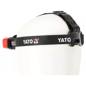 Yato YT-08594 COB LED Werkstattleuchte mit Magnetfuß und Schwenkhaken, 200 lm, 3x AA, Schwarz/Rot