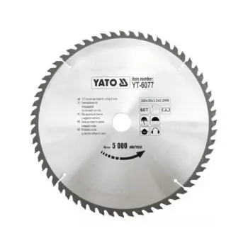 Yato YT-6077 Kreissägeblatt 300mm x 30mm Bohrung, 40 Zähne, Hartmetallbestückt für Holz