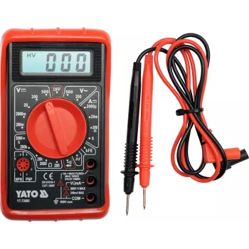 Yato YT-73080 Digitalmultimeter mit Hintergrundbeleuchtung, manuelle Bereichswahl, CAT II 600V
