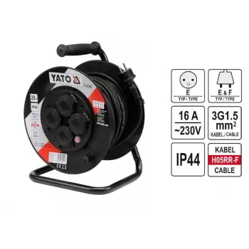Yato YT-81052 Kabeltrommel 4 Steckdosen 20 m