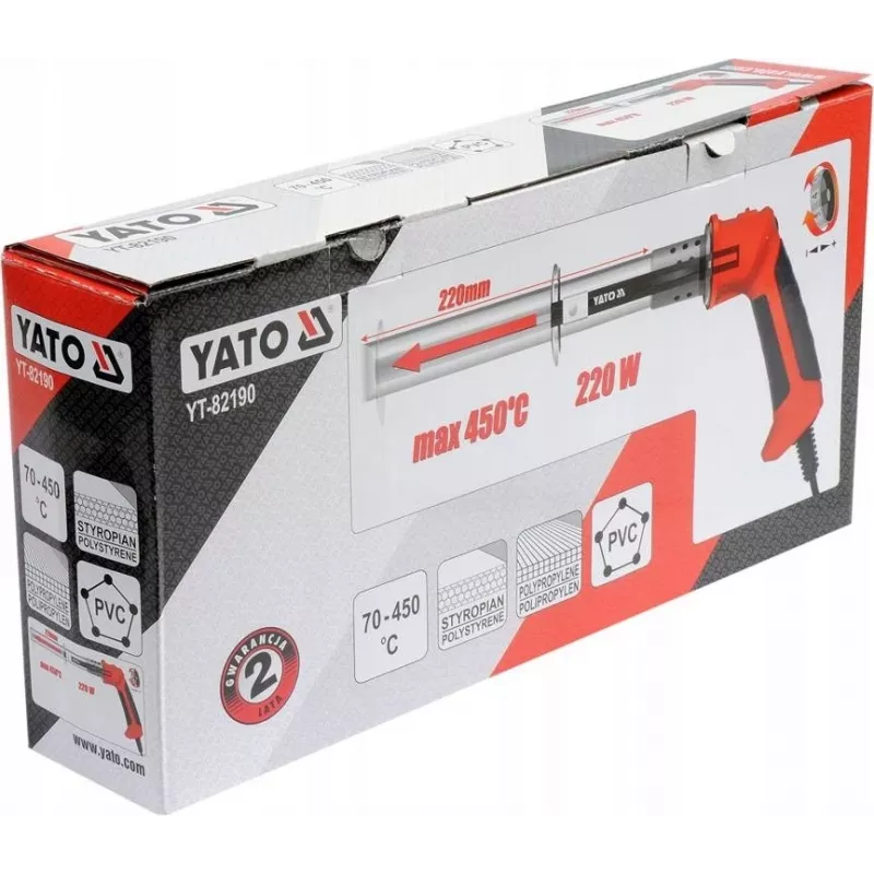 Yato YT-82190 Heißluftpistole Heißschneider 450 °C 220 W Orange, Stahl