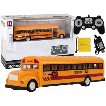 Gelber Schulbus Fernbedienung RC mit Öffnungstür 4690 Lean Toys