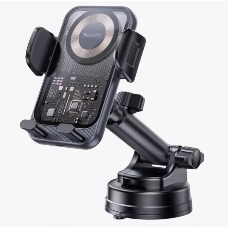 YESIDO 15W Saugnapf Auto Wireless Ladehalterung Schwarz