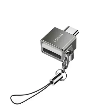 YESIDO GS08 Mini Aluminum Alloy USB Type-C OTG Adapter mit Kartenleser - Schwarz